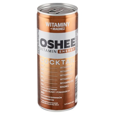 Oshee Vitamin Energy Suplement diety napój gazowany o smaku guavy i pomarańczy 250 ml (2)