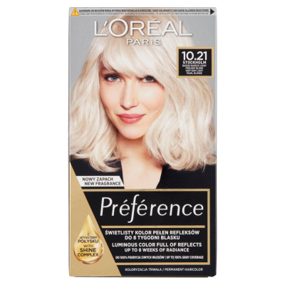 L'Oréal Paris Préférence Farba do włosów bardzo bardzo jasny perłowy blond 10.21 Stockholm (1)