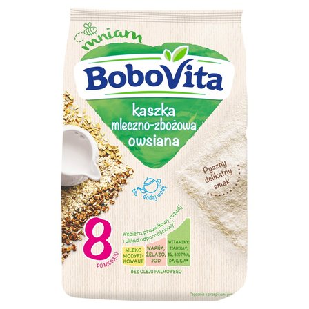 BoboVita Kaszka mleczno-zbożowa owsiana po 8 miesiącu 230 g (1)