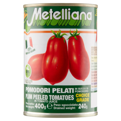 Metelliana Pomidory bez skórki w soku pomidorowym 400 g (1)