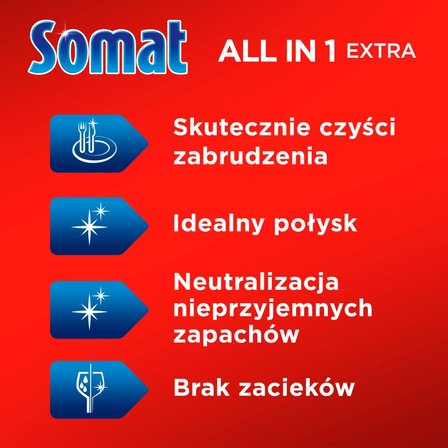 Somat All in 1 Extra Lemon & Lime Tabletki do mycia naczyń w zmywarkach 730,4 g (44 sztuki) (2)