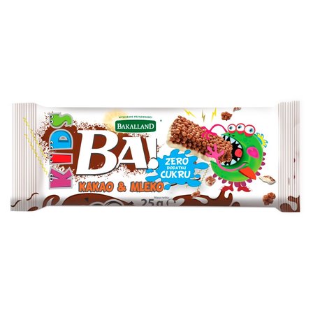 Bakalland Ba! Kids kakao & mleko Baton zbożowy 25 g (1)
