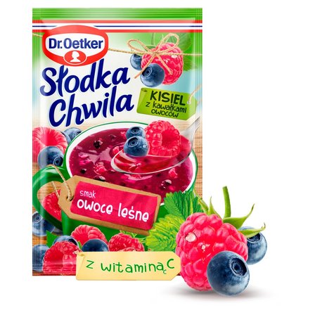 Dr. Oetker Słodka Chwila Kisiel z kawałkami owoców smak owoce leśne 31,5 g (2)