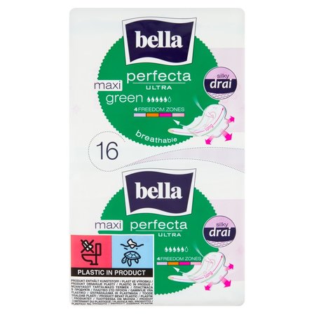 Bella Perfecta Ultra Maxi Green Silky Drai Podpaski higieniczne 16 sztuk (1)