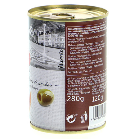 PLAZA DEL SOL OLIWKI ZIELONE NADZIEWANE PASTĄ Z ANCHOIS 120G (3)