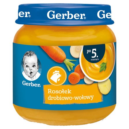 Gerber Rosołek drobiowo-wołowy dla niemowląt po 5. miesiącu 125 g (1)