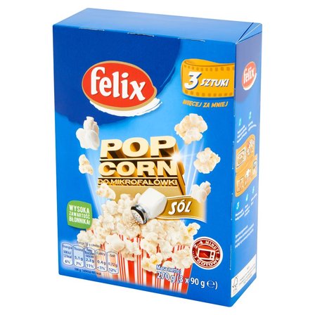 Felix Popcorn do mikrofalówki solony 270 g (3 x 90 g) (2)
