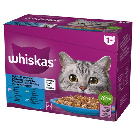 Whiskas Mokra karma dla kotów rybne przysmaki galaretka 1,02 kg (12 x 85 g) (1)