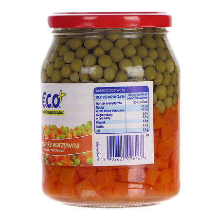 Eco plus mieszanka warzywna groszek z marchewką 700g netto / po odsączeniu 450g (2)