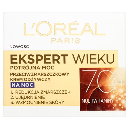 L'Oreal Paris Ekspert Wieku 70+ Przeciwzmarszczkowy krem odżywczy na noc 50 ml (1)