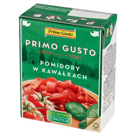 Primo Gusto Pomidory w kawałkach bez skórki z bazylią 390 g (2)