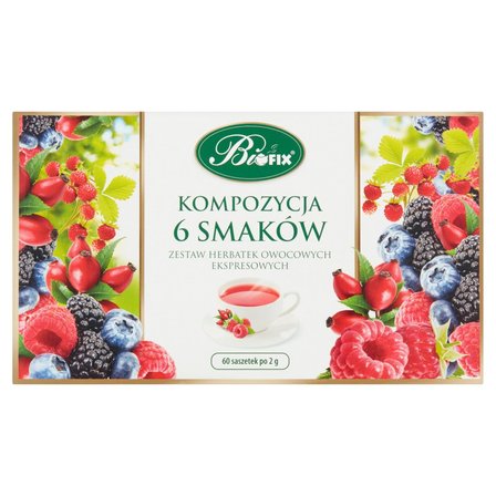 Bifix Zestaw herbatek owocowych ekspresowych kompozycja 6 smaków 120 g (60 x 2 g) (1)