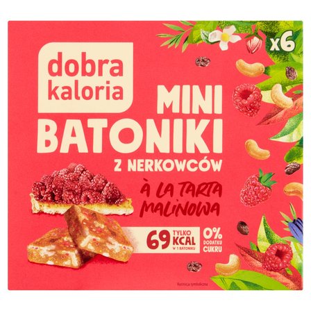 Dobra Kaloria Mini batoniki z nerkowców à la tarta malinowa 102 g (6 x 17 g) (1)