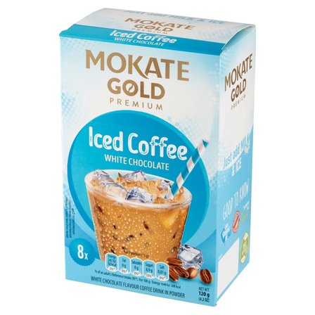 Mokate Gold Premium Iced Coffee Napój kawowy w proszku o smaku białej czekolady 120 g (8 x 15 g) (2)