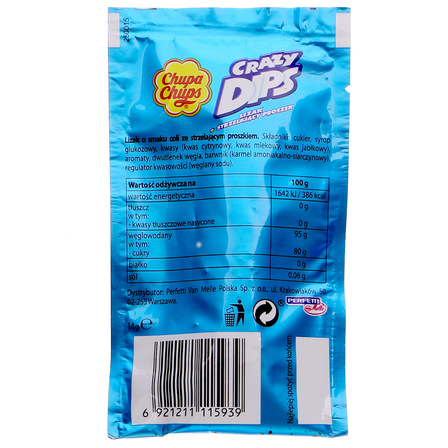 Chupa Chups Crazy Dips Lizak ze strzelającym proszkiem smak coli 14 g (2)