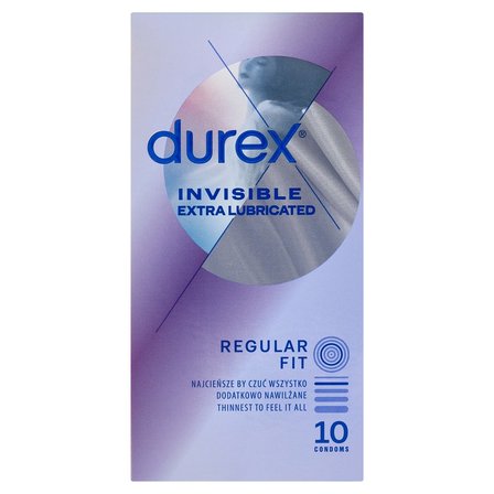 Durex Invisible Extra Lubricated Wyrób medyczny prezerwatywy 10 sztuk (1)