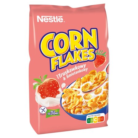 Nestlé Corn Flakes Chrupiące płatki kukurydziane smak truskawkowy & śmietankowy 450 g (1)