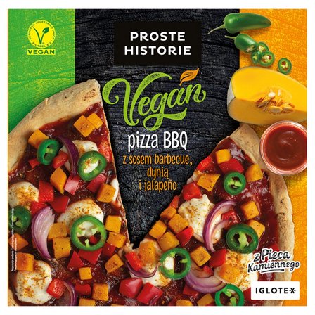 Proste Historie Vegan Pizza BBQ z sosem barbecue dynią i jalapeño 340 g (1)
