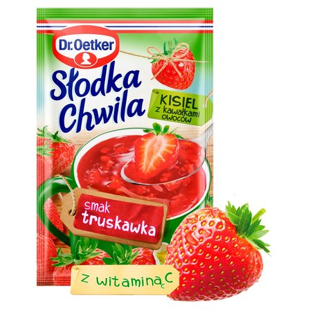 Dr. Oetker Słodka Chwila Kisiel z kawałkami owoców smak truskawka 31,5 g (2)