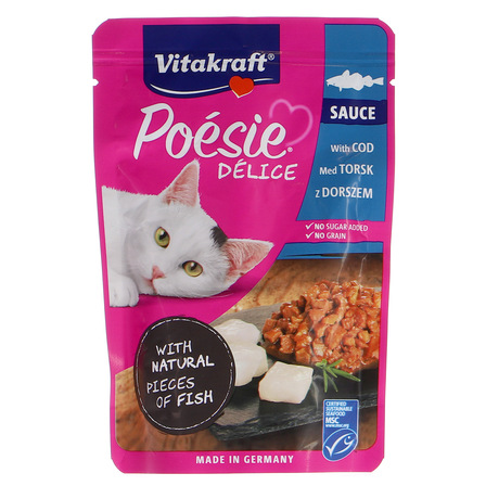 Vitakraft Poesie delice karma dla kotów z dorszem 85g (1)