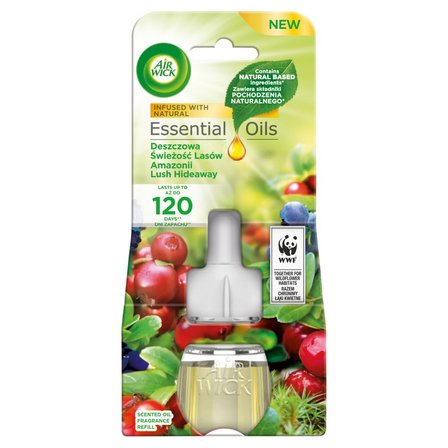 Air Wick Essential Oils Wkład do elektrycznego odświeżacza deszczowa świeżość lasów Amazonii 19 ml (1)