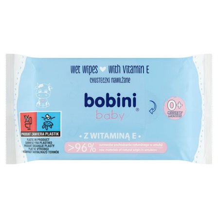 bobini Baby Chusteczki nawilżane z witaminą E 60 sztuk (1)