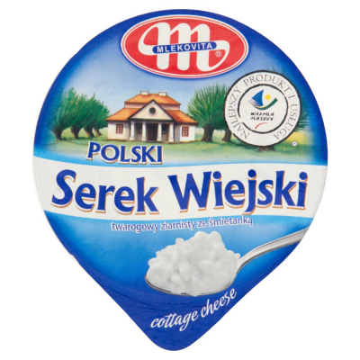 Mlekovita Polski Wiejski Serek twarogowy ziarnisty ze śmietanką 200 g (1)