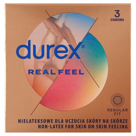 Durex Real Feel Wyrób medyczny prezerwatywy nielateksowe 3 sztuki (1)