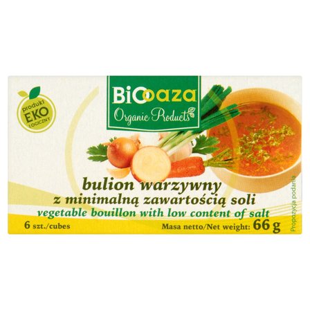 Biooaza Eko Bulion warzywny z minimalną zawartością soli 66 g (6 sztuk) (1)