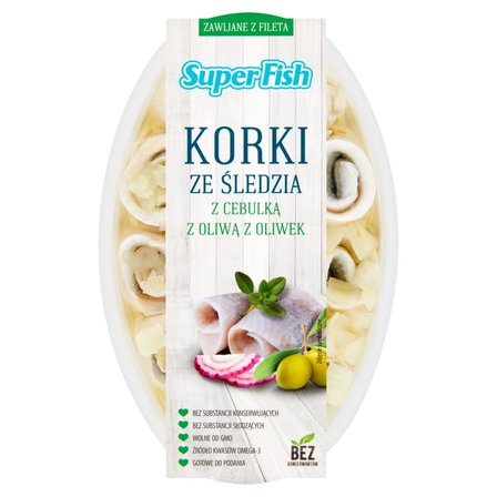 SuperFish Korki ze śledzia z cebulką z oliwą z oliwek 250 g (1)