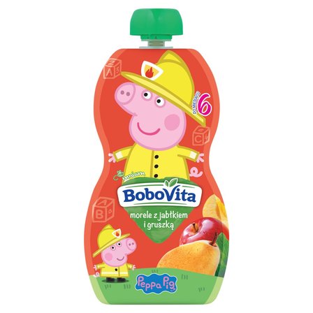 BoboVita Peppa Pig Mus morele z jabłkiem i gruszką po 6 miesiącu 100 g (1)