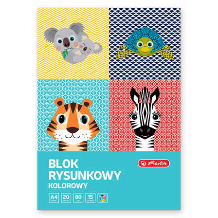 Herlitz blok rysunkowy A4, 20 kartek, kolorowy, Cute Animals (1)