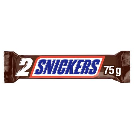 Snickers Czekolada mleczna z nugatem i nadzieniem karmelowym z orzeszkami ziemnymi 75 g (2 x 37,5 g) (2)