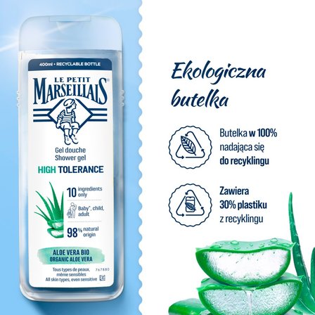 Le Petit Marseillais Nawilżający żel pod prysznic z aloesem bio 400 ml (4)