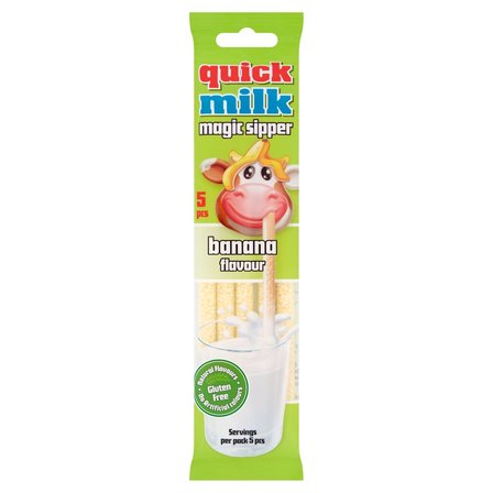 Quick Milk Magic Sipper Słomki smakowe do mleka o smaku bananowym 30 g (5 x 6 g) (1)