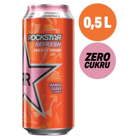 Rockstar Refresh Gazowany napój energetyzujący o smaku mango i gujawy 500 ml (2)