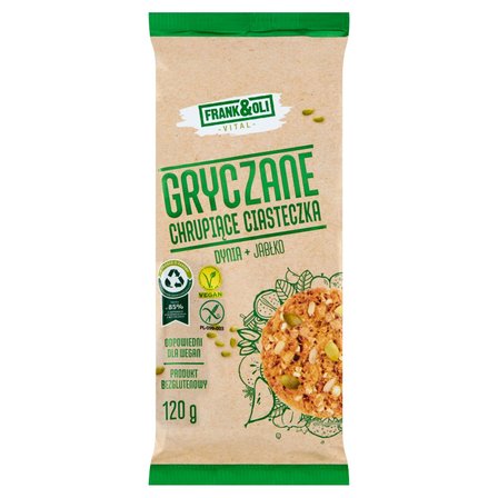 Frank&Oli Gryczane chrupiące ciasteczka dynia + jabłko 120 g (1)