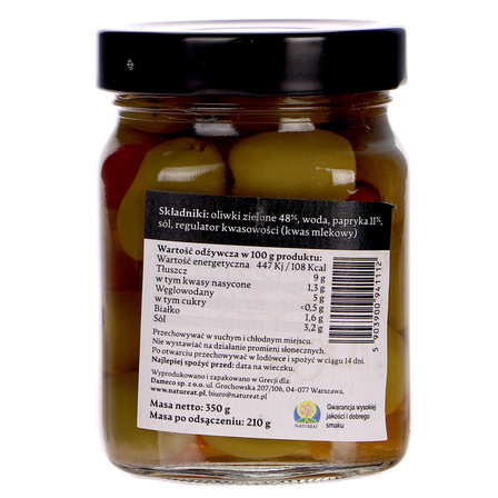 Iorgos oliwki zielone nadziewane papryką 350g (2)