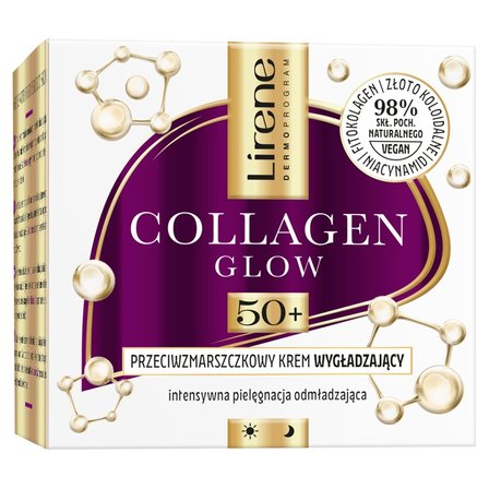 Lirene Collagen Glow Przeciwzmarszczkowy krem wygładzający 50+ 50 ml (1)