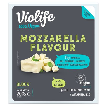 Violife Produkt na bazie oleju kokosowego o smaku mozzarella blok 200 g (1)