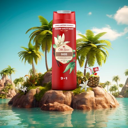 Old Spice Oasis Shower Gel & Shampoo For Men 400 ml, 3-in-1, Long-lasting Fresh (5)