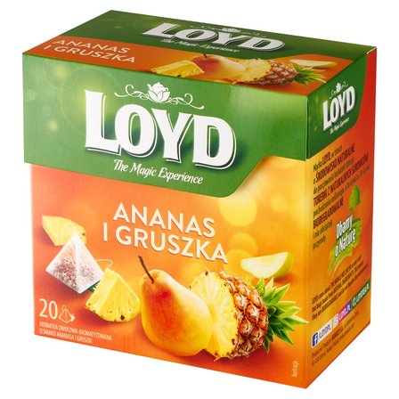 Loyd Herbatka owocowa aromatyzowana o smaku ananasa i gruszki 40 g (20 x 2 g) (2)