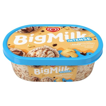 Big Milk Intense Lody smak ciasteczkowy z sosem czekoladowym z sosem czekoladowym 900 ml (1)