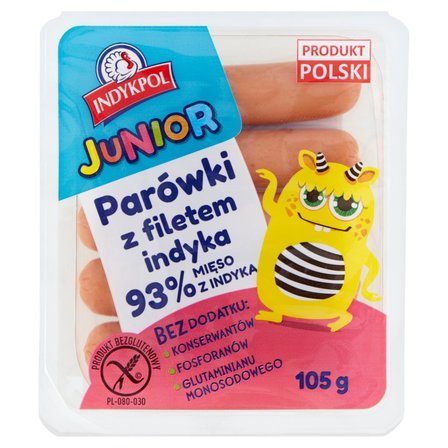 Indykpol Junior Parówki z filetem indyka 105 g (1)