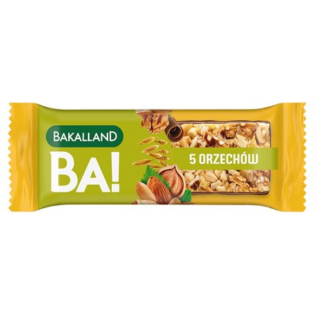 Bakalland Ba! Baton zbożowy 5 orzechów 40 g (1)