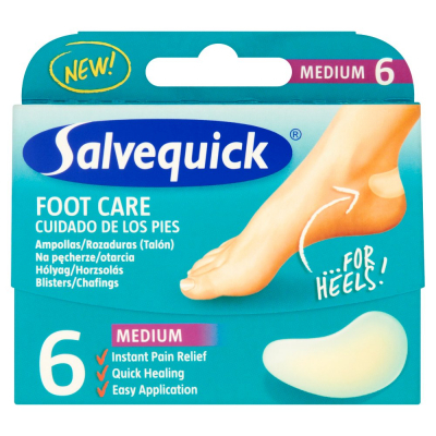 Salvequick Foot Care Medium Plastry na pęcherze i otarcia 6 sztuk (1)