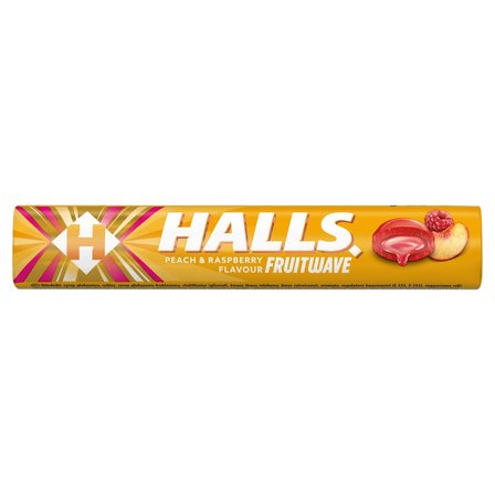 Halls Fruitwave Cukierki o smaku brzoskwiniowo-malinowym 45 g (1)