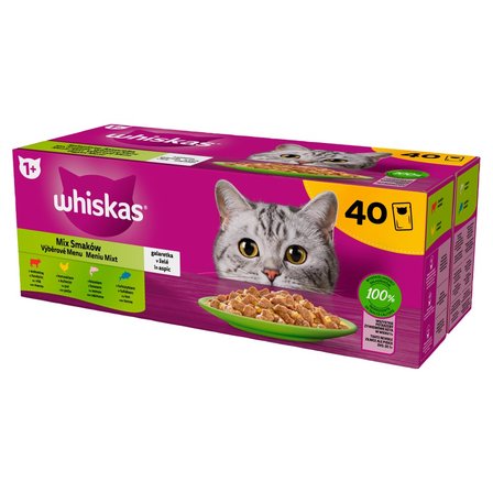 Whiskas Mokra karma dla dorosłych kotów mix smaków galaretka 3,40 kg (40 x 85 g) (1)