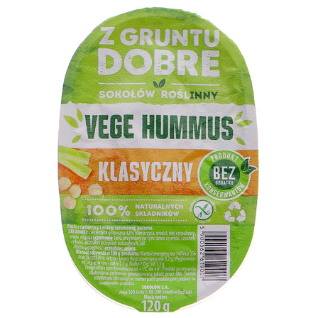 Sokołów roślinny Vege Hummus klasyczny 120g (1)