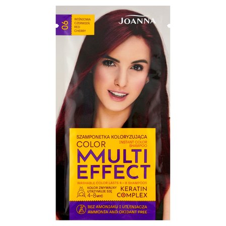 Joanna Multi Effect color Szamponetka koloryzująca wiśniowa czerwień 06 35 g (1)